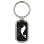 1 1/8" x 1 7/8" Black Laserable Rectangle Keychain