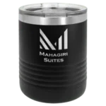 Polar Camel 10 oz. Black Vacuum Insulated Ringneck Tumbler with Clear Lid