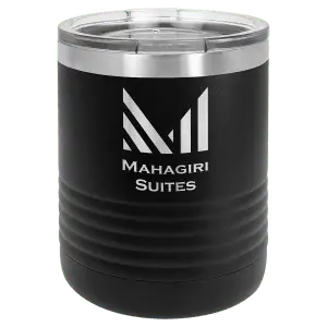 Polar Camel 10 oz. Black Vacuum Insulated Ringneck Tumbler with Clear Lid