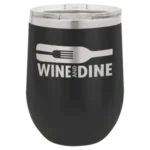 Polar Camel 12 oz. Black Vacuum Insulated Stemless Wine Tumbler with Lid