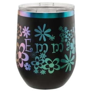Polar Camel 12 oz. Black/Prism Stemless Wine Tumbler